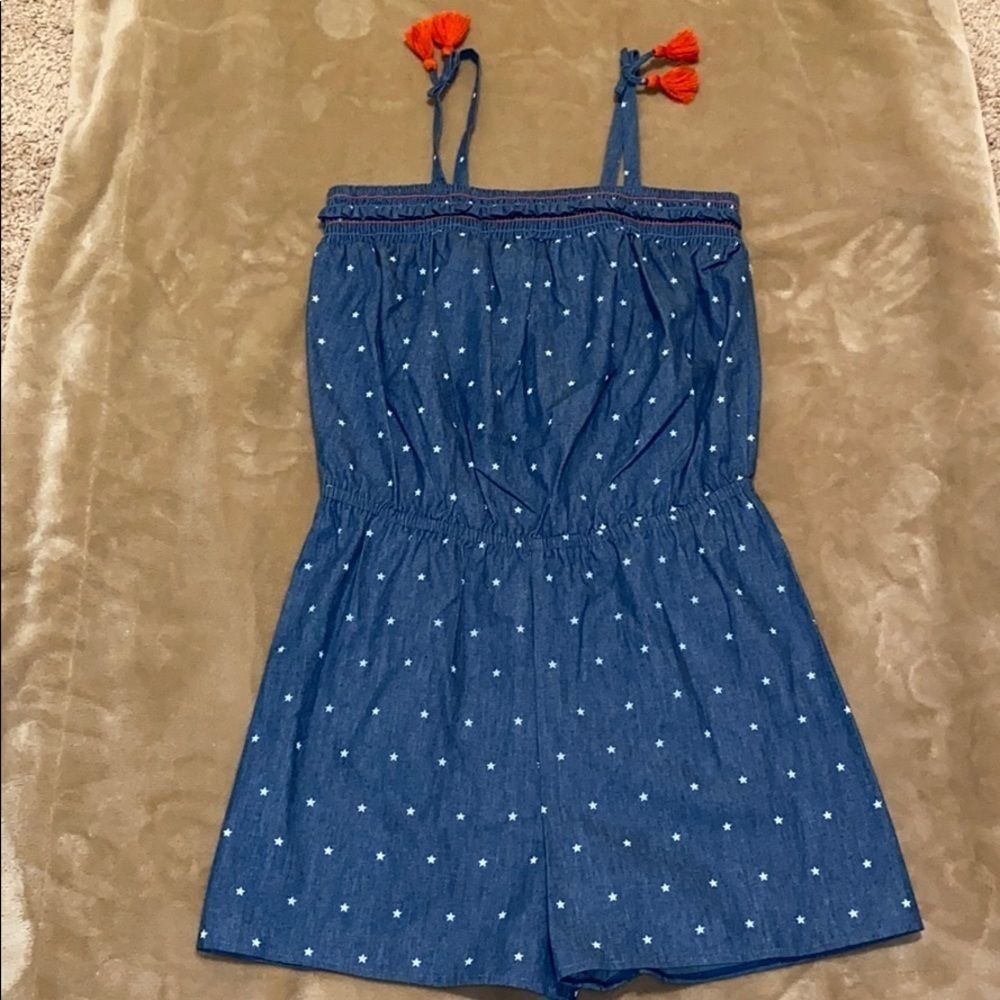 BCBGirls Printed Lightweight Denim Romper- 16